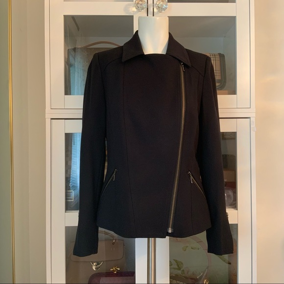 Laura petites Women’s Black Moto Jacket Size 2 - Picture 10 of 15